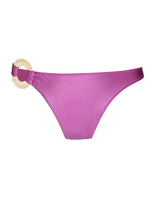 PatBO Women's Groovy Embellished Bikini Bottom - Purple