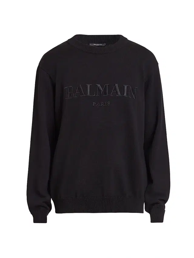 Men's Vintage Logo Embroidered Cotton Sweater - Noir