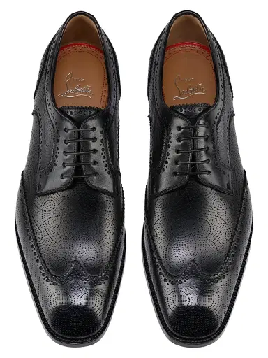 Christian Louboutin Men's Grave Leather Derby Shoes - Black | Thumbnail 4 Christian Louboutin Men's Grave Leather Derby Shoes - Black | Thumbnail 4