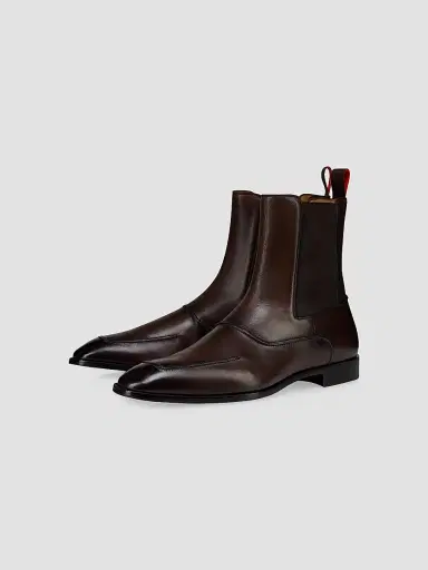 Christian Louboutin Men's Serchelsea Patinated Calf Leather Chelsea Booties - Cosme - Size 10.5 | Thumbnail 2