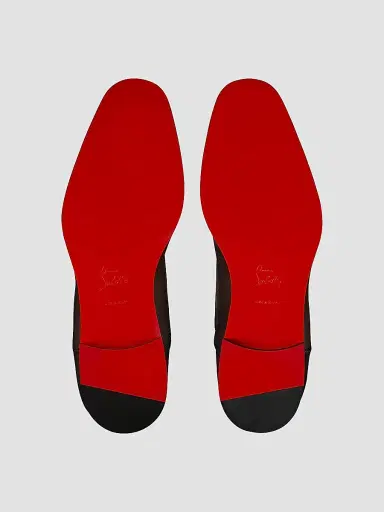 Christian Louboutin Men's Serchelsea Patinated Calf Leather Chelsea Booties - Cosme - Size 10.5 | Thumbnail 4