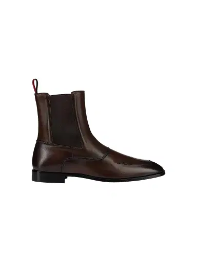Christian Louboutin Men's Serchelsea Patinated Calf Leather Chelsea Booties - Cosme - Size 10.5 | Thumbnail 1