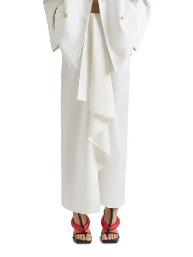 Givenchy Women's Long Wrapped Skirt in Wool and Mohair - White - Size 12 | Thumbnail 3 Givenchy Women's Long Wrapped Skirt in Wool and Mohair - White - Size 12 | Thumbnail 3