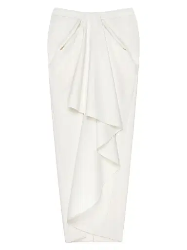 Givenchy Women's Long Wrapped Skirt in Wool and Mohair - White - Size 12 | Thumbnail 1 Givenchy Women's Long Wrapped Skirt in Wool and Mohair - White - Size 12 | Thumbnail 1