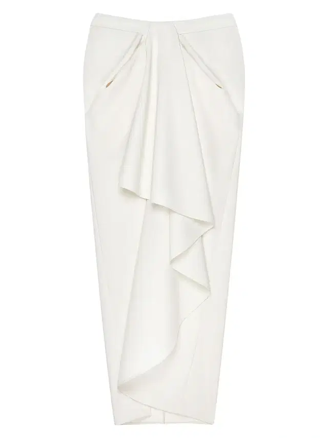 Women's Long Wrapped Skirt in Wool and Mohair - White