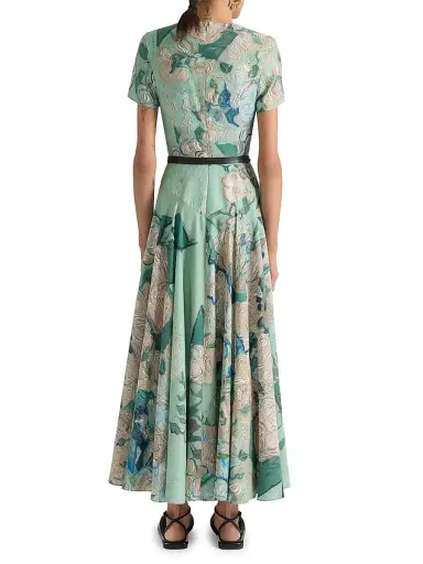 Givenchy Women's Long Dress in Viscose with Roses Print - Mint Green | Thumbnail 3 Givenchy Women's Long Dress in Viscose with Roses Print - Mint Green | Thumbnail 3