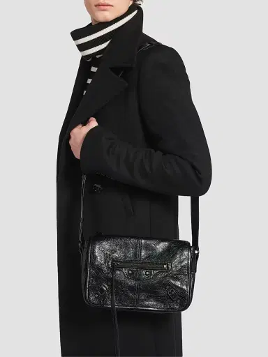 Balenciaga Men's Le City Flap Small Messenger Bag - Black | Thumbnail 3
