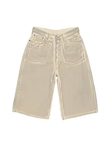 Acne Studios Men's Printed Cotton Denim Shorts - Beige Sage - Size XL | Thumbnail 1