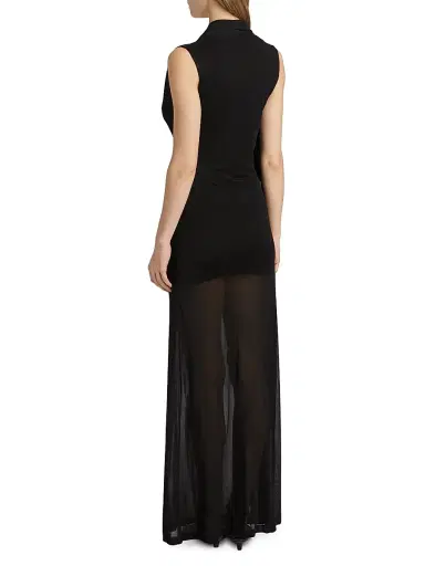 TOTEME Women's Stretch-Jersey Draped Scarf Maxi Dress - Black | Thumbnail 5