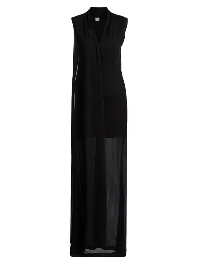 TOTEME Women's Stretch-Jersey Draped Scarf Maxi Dress - Black