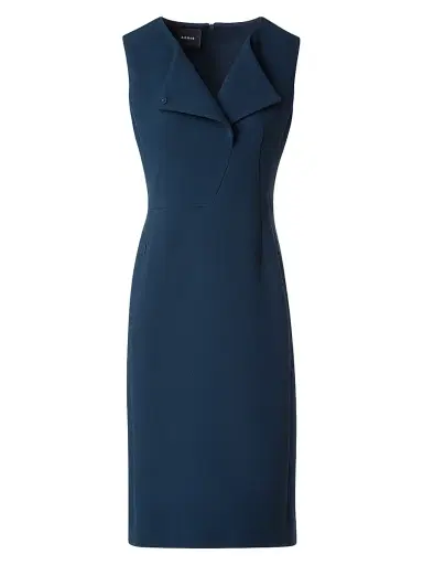 Akris Women's Smu Lapel Wool Sheath Dress - Denim Blue | Thumbnail 1