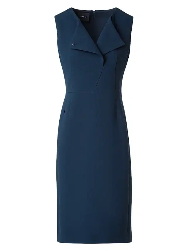 Akris Women's Smu Lapel Wool Sheath Dress - Denim Blue