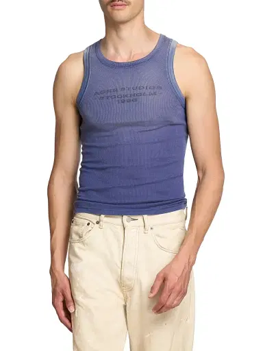 Acne Studios Men's Eitch Logo Rib-Knit Tank - Navy - Size XXL | Thumbnail 3 Acne Studios Men's Eitch Logo Rib-Knit Tank - Navy - Size XXL | Thumbnail 3