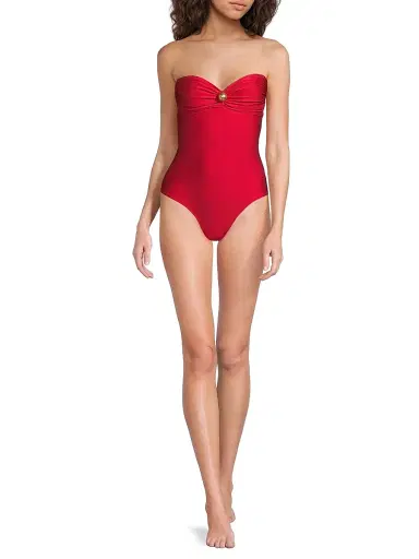 Shani Shemer Women's Nastya Sweetheart One-Piece Swimsuit - Scarlet Red | Thumbnail 2