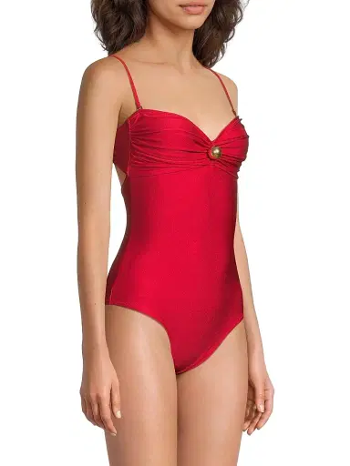 Shani Shemer Women's Nastya Sweetheart One-Piece Swimsuit - Scarlet Red | Thumbnail 4