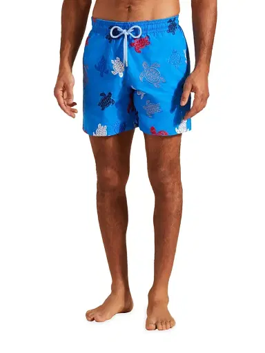 Vilebrequin Men's Turtle Rounds Swim Trunks - Neon Blue - Size Small | Thumbnail 4 Vilebrequin Men's Turtle Rounds Swim Trunks - Neon Blue - Size Small | Thumbnail 4