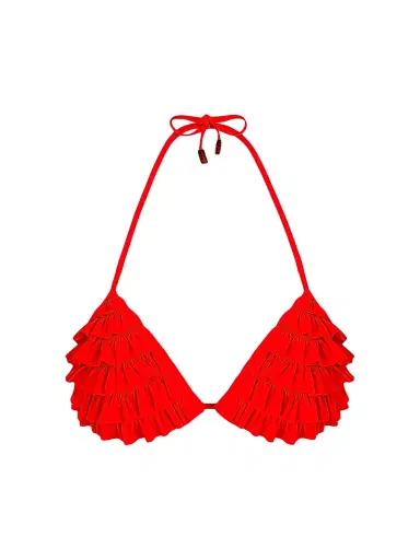 Vilebrequin Women's Ruffled Padded Bikini Top - Coquelicot - Size Medium | Thumbnail 1 Vilebrequin Women's Ruffled Padded Bikini Top - Coquelicot - Size Medium | Thumbnail 1