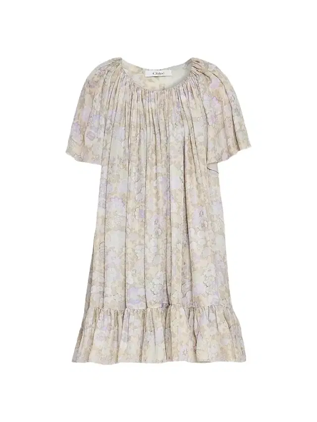 Chloé Women's À La Plage Floral Silk Ruffle Minidress - Multicolor Purple