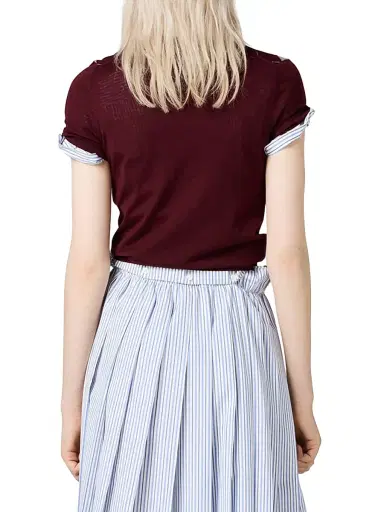 Miu Miu Women's Wool Polo Shirt - Dark Red - Size 6 | Thumbnail 3