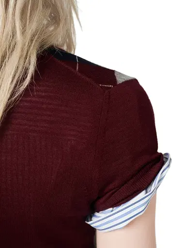 Miu Miu Women's Wool Polo Shirt - Dark Red - Size 6 | Thumbnail 5