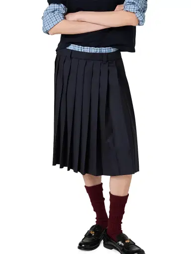 Miu Miu Women's Pleated Batavia Midi Skirt - Blue - Size 8 | Thumbnail 5 Miu Miu Women's Pleated Batavia Midi Skirt - Blue - Size 8 | Thumbnail 5