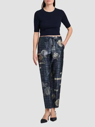Giorgio Armani Women's Cashmere Contrast Neck Sweater - Outer Space | Thumbnail 2 Giorgio Armani Women's Cashmere Contrast Neck Sweater - Outer Space | Thumbnail 2