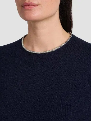 Giorgio Armani Women's Cashmere Contrast Neck Sweater - Outer Space | Thumbnail 6 Giorgio Armani Women's Cashmere Contrast Neck Sweater - Outer Space | Thumbnail 6