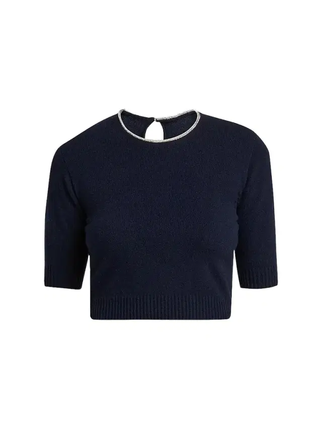 Giorgio Armani Women's Cashmere Contrast Neck Sweater - Outer Space