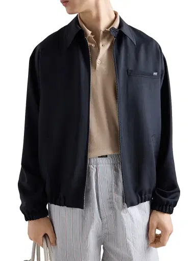 Prada Men's Mohair Wool Blouson Jacket - Blue - Size 36 | Thumbnail 2 Prada Men's Mohair Wool Blouson Jacket - Blue - Size 36 | Thumbnail 2