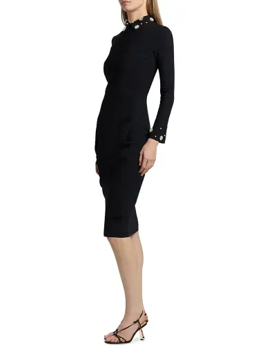 Chiara Boni La Petite Robe Women's Embellished Jersey Midi-Dress - Black - Size 8 | Thumbnail 4 Chiara Boni La Petite Robe Women's Embellished Jersey Midi-Dress - Black - Size 8 | Thumbnail 4