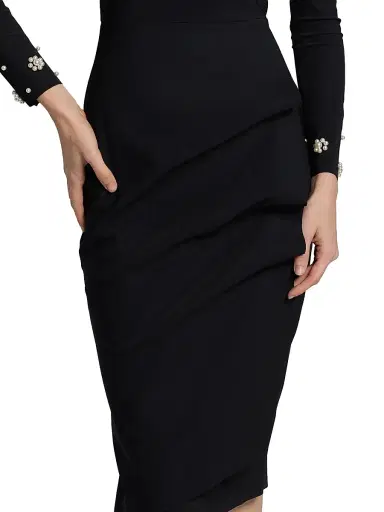 Chiara Boni La Petite Robe Women's Embellished Jersey Midi-Dress - Black - Size 8 | Thumbnail 6 Chiara Boni La Petite Robe Women's Embellished Jersey Midi-Dress - Black - Size 8 | Thumbnail 6