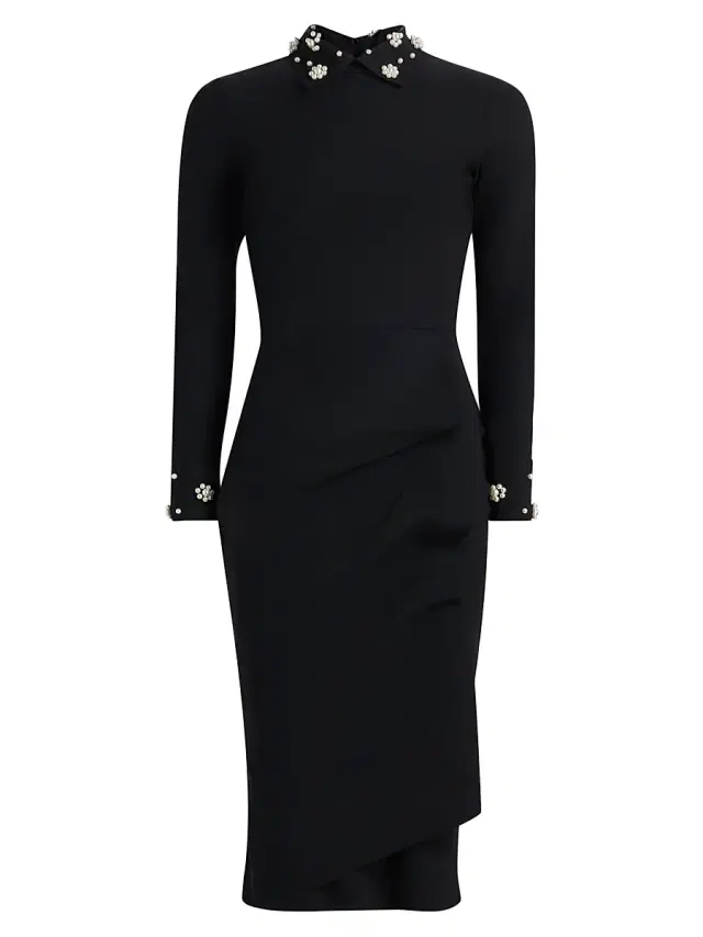 Chiara Boni La Petite Robe Women's Embellished Jersey Midi-Dress - Black