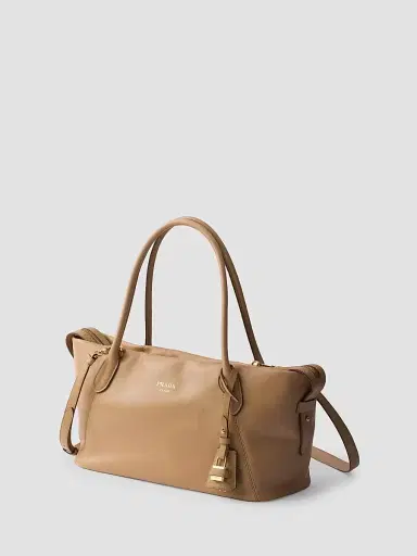 Prada Women's Leather Top Handle Bag - Medium Brown | Thumbnail 2