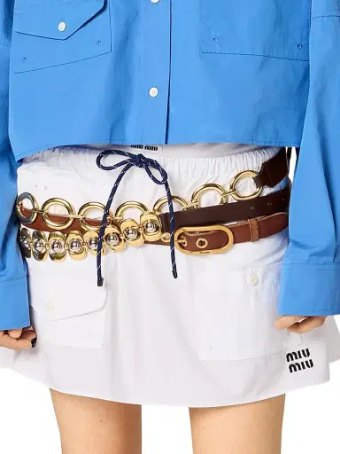 Miu Miu Women's Poplin Miniskirt - White - Size 8 | Thumbnail 2 Miu Miu Women's Poplin Miniskirt - White - Size 8 | Thumbnail 2