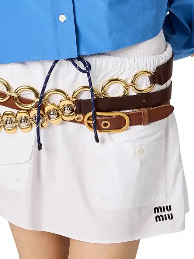 Miu Miu Women's Poplin Miniskirt - White - Size 8 | Thumbnail 4 Miu Miu Women's Poplin Miniskirt - White - Size 8 | Thumbnail 4