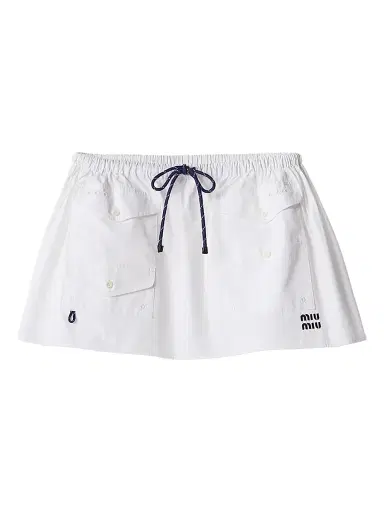Miu Miu Women's Poplin Miniskirt - White - Size 8 | Thumbnail 1 Miu Miu Women's Poplin Miniskirt - White - Size 8 | Thumbnail 1