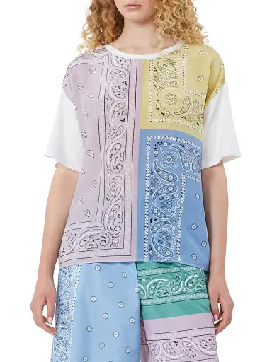 Weekend Max Mara Women's Printed Silk and Stretch Cotton Jersey T-Shirt - Multicolour - Size Small | Thumbnail 3