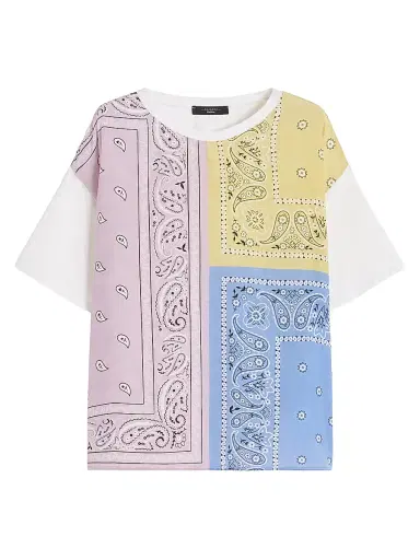 Weekend Max Mara Women's Printed Silk and Stretch Cotton Jersey T-Shirt - Multicolour - Size Small | Thumbnail 1