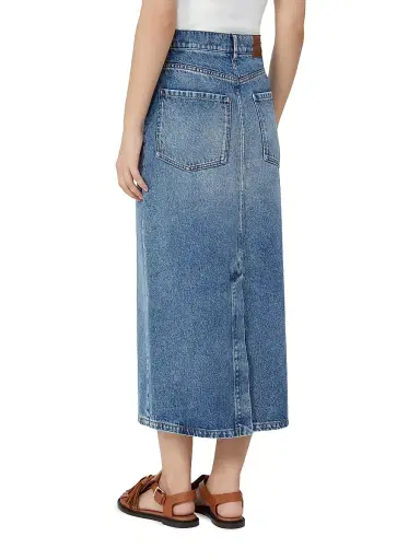 Weekend Max Mara Women's Cotton Denim Skirt - Navy - Size 6 | Thumbnail 4