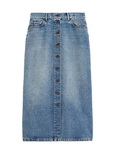 Weekend Max Mara Women's Cotton Denim Skirt - Navy - Size 6 | Thumbnail 1