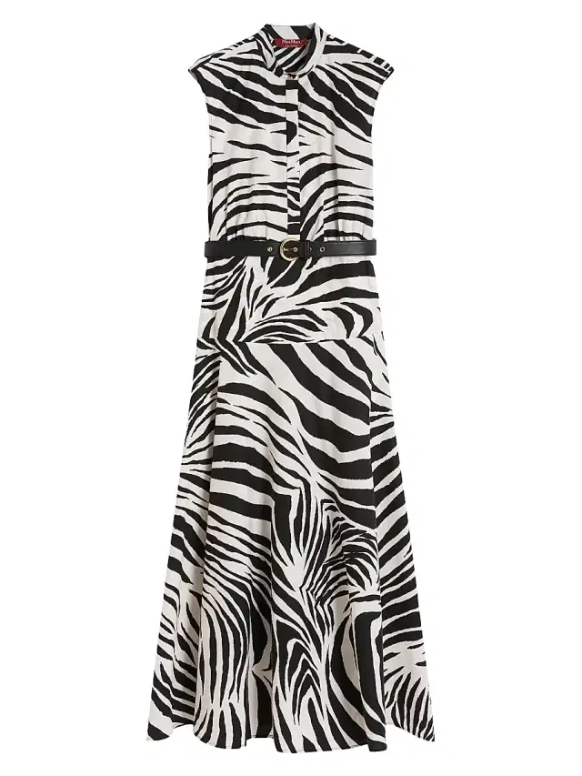 Max Mara Women's Printed Poplin Shirt Dress - Black Multi