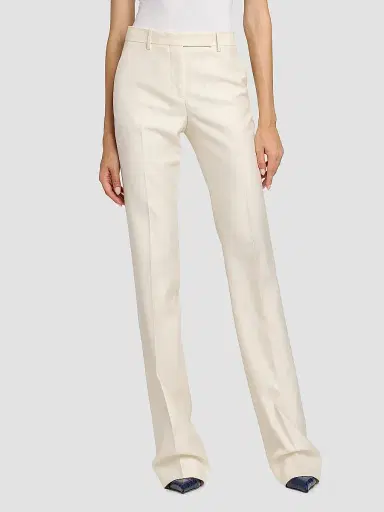 Tom Ford Women's Shadow Striped Wool-Silk Straight-Leg Pants - Yae Cream - Size 8 | Thumbnail 3