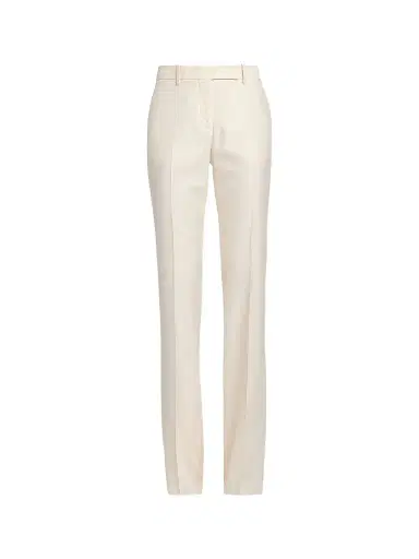 Tom Ford Women's Shadow Striped Wool-Silk Straight-Leg Pants - Yae Cream - Size 8 | Thumbnail 1