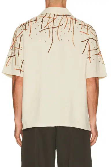 Pas Une Marque Rooted Embroidery Linen Shirt | Thumbnail 2
