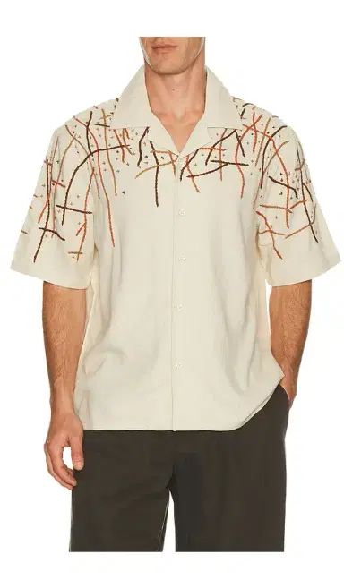 Pas Une Marque Rooted Embroidery Linen Shirt | Thumbnail 6
