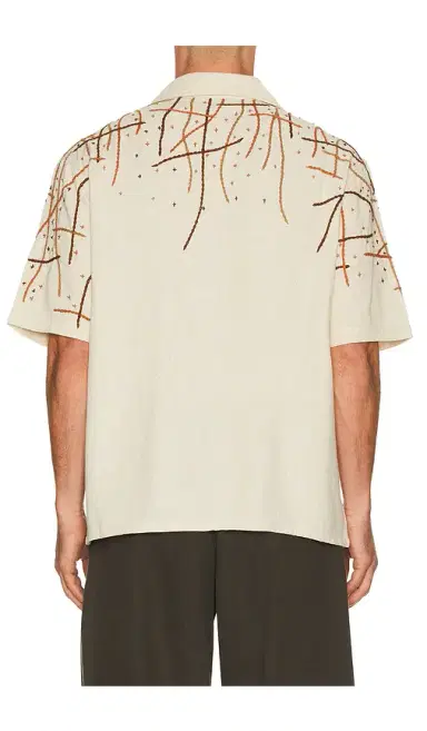Pas Une Marque Rooted Embroidery Linen Shirt | Thumbnail 7