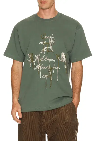 Pas Une Marque Hand Stitched Embroidery Ceci Tee | Thumbnail 1