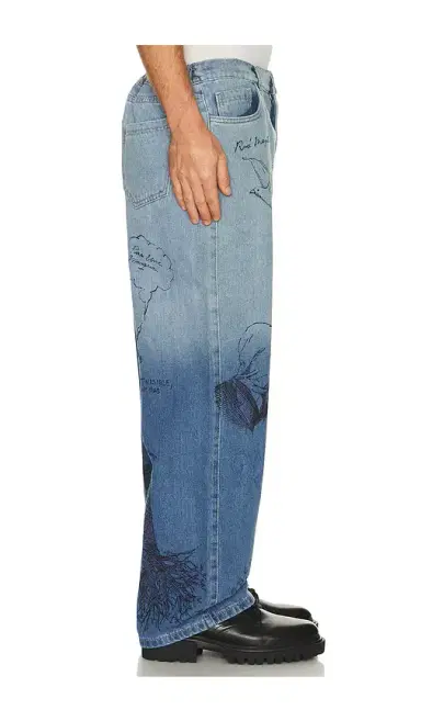 Pas Une Marque Sketch Print Denim Pants | Thumbnail 8