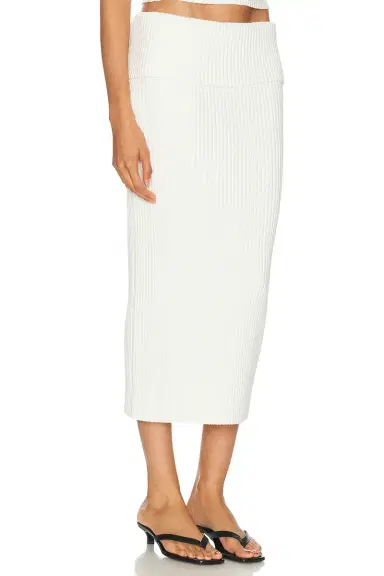 L'Academie Jordin Foldover Rib Midi Skirt | Thumbnail 2 L'Academie Jordin Foldover Rib Midi Skirt | Thumbnail 2