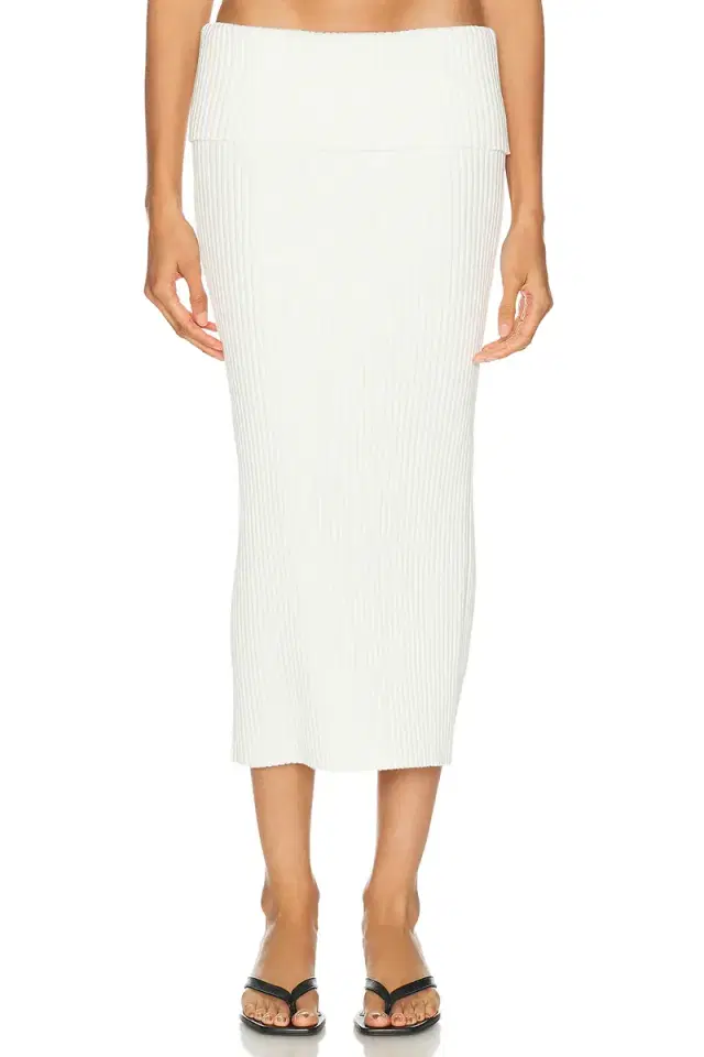 L'Academie Jordin Foldover Rib Midi Skirt